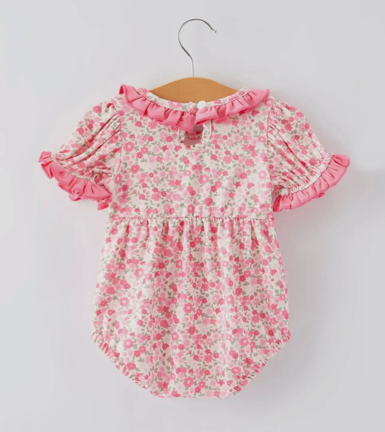 Football & Bows Smocked Babygirl Romper