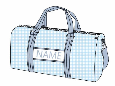 Custom Blue Gingham Hand Smocked School Bags
