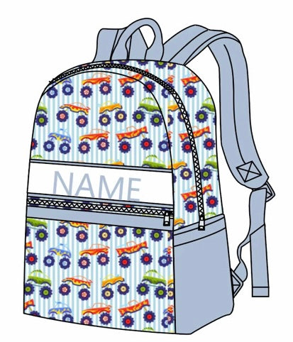 Custom Trucks Hand Smocked School Bags