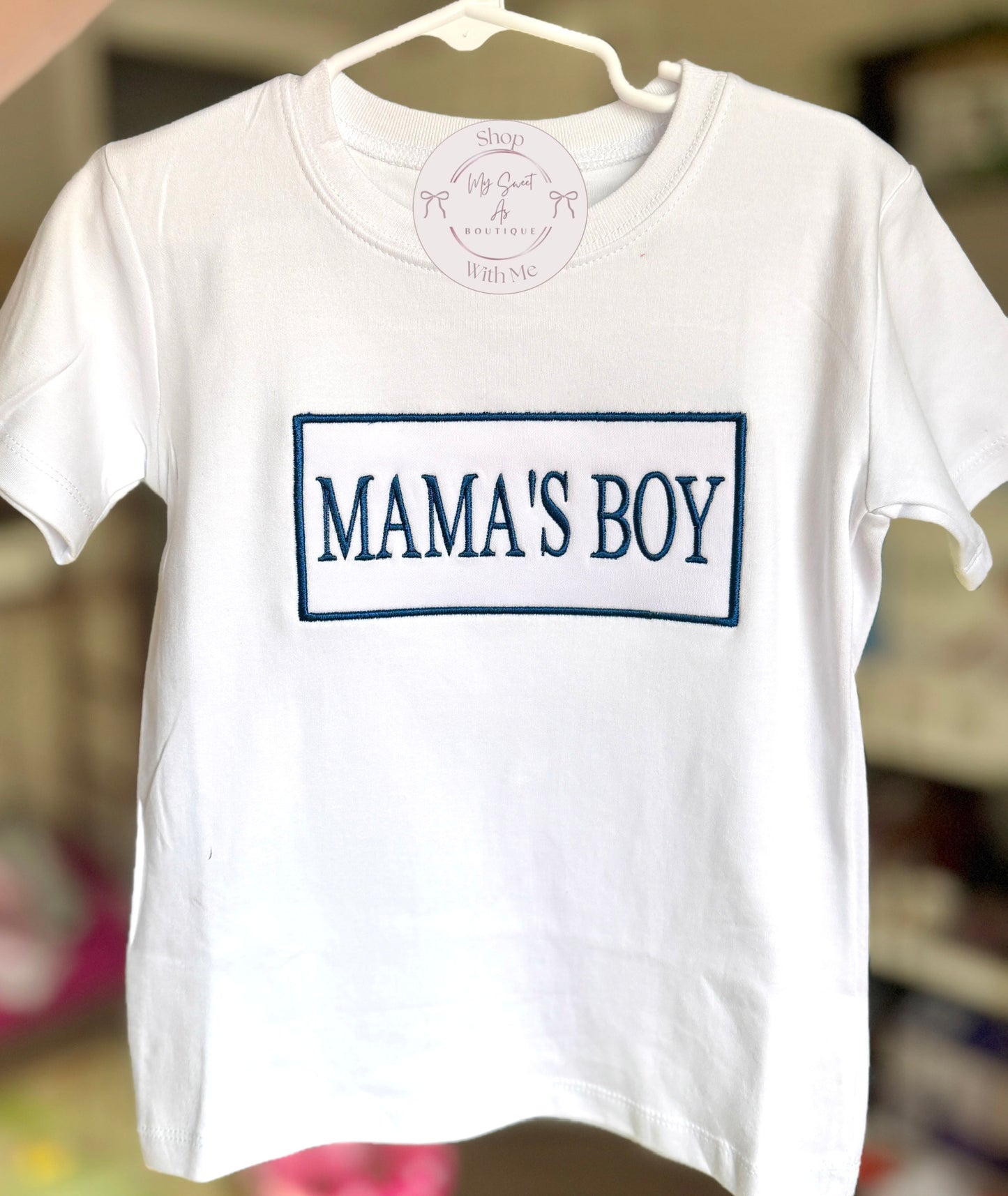 MAMA’S BOY Embroidery Top