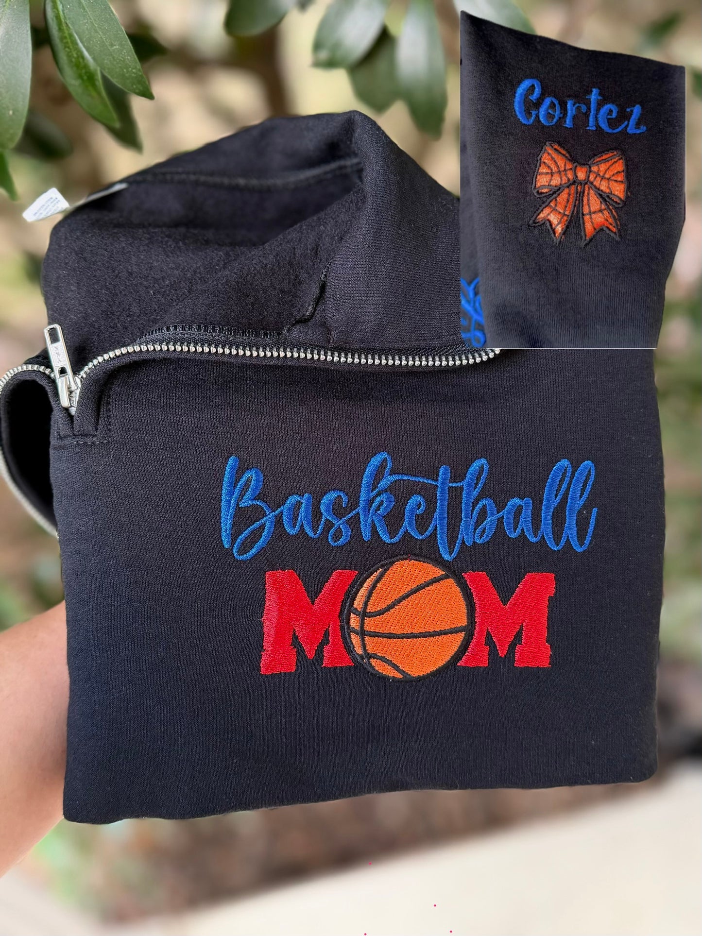 Basket Ball Mom Embroidery Quarter Zip