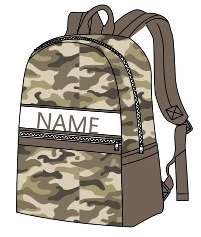 Custom Camo Hand Smocked School Bags