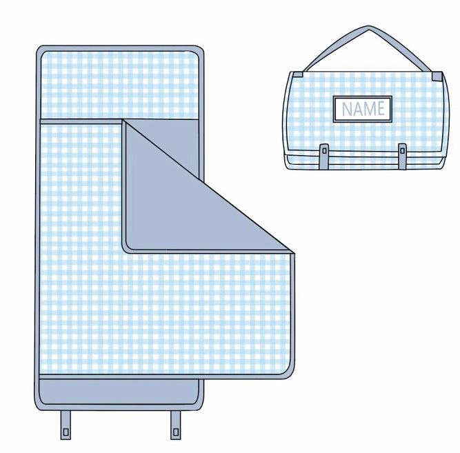 Custom Blue Gingham Hand Smocked School Bags