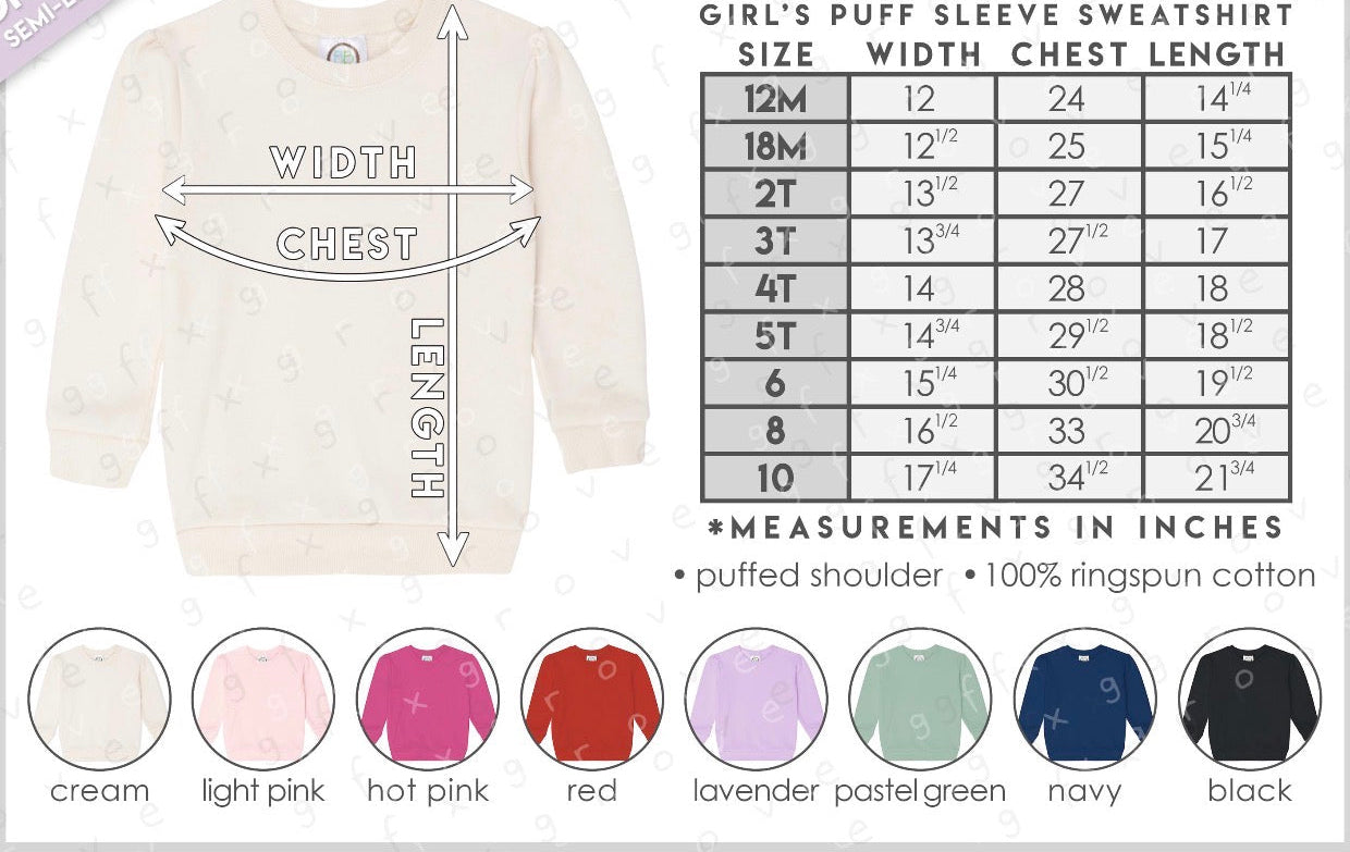 Girls Monogram Embroidery Sweatshirt