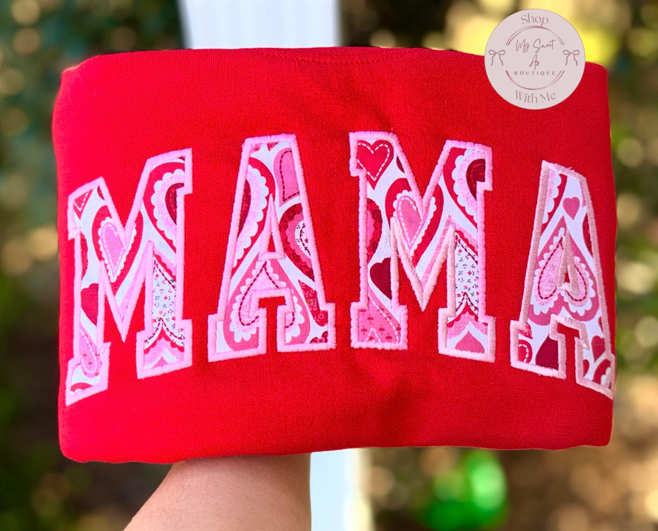 “MAMA” Embroidery Valentines Edition Sweatshirt