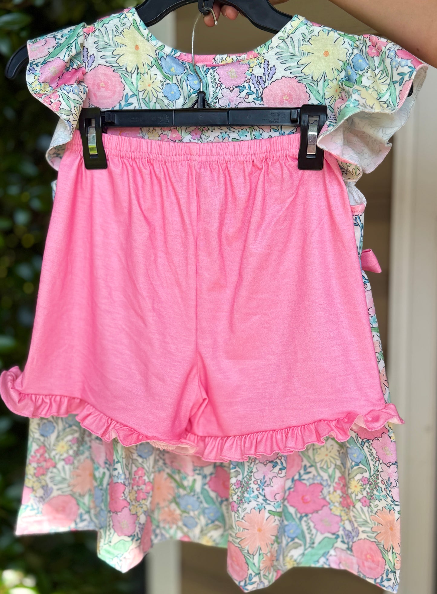 DADDY’S GIRL Embroidery Pink Floral Set/Bubble