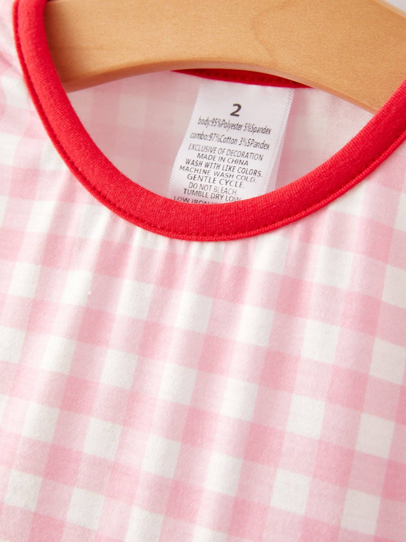 Girls Valentine's Day Heart Plaid Outfit Set